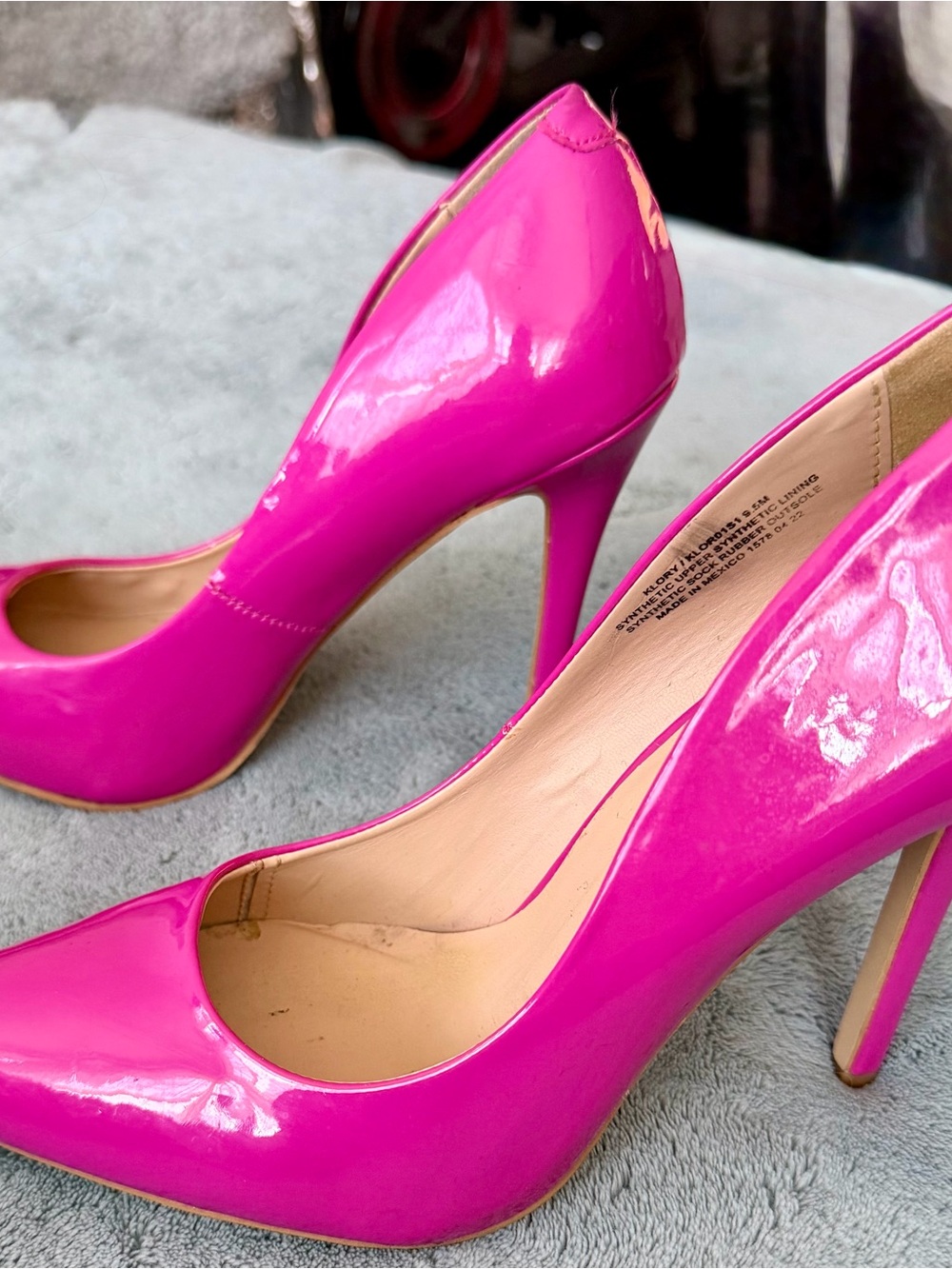 Like New Steve Madden Magenta Pink Patent Leather Pointed-Toe Stiletto Pumps 9.5 - Picture 2 of 6